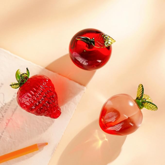 Elegant Crystal Fruit Decorative Figurine