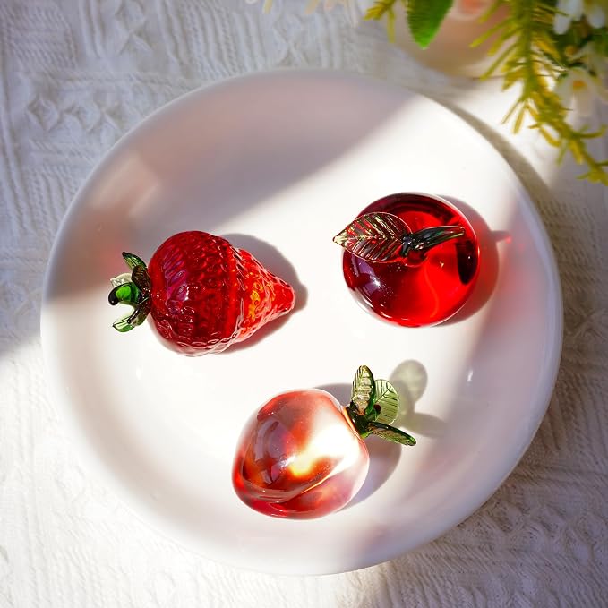Elegant Crystal Fruit Decorative Figurine
