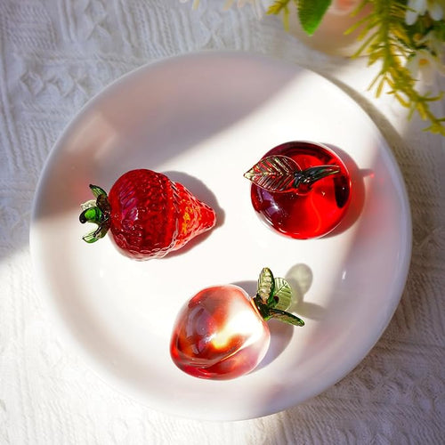 Elegant Crystal Fruit Decorative Figurine
